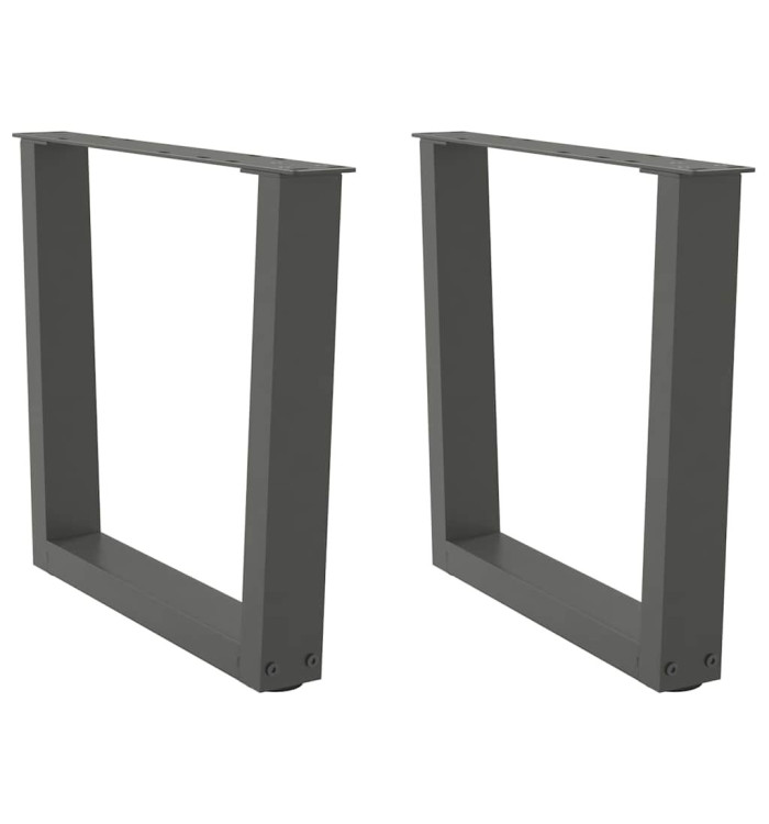 Pieds de table basse en forme de V, 2 pièces, anthracite, 50 x (42-43,3) cm, acier | Mobilier & Déco