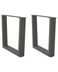 Pieds de table basse en forme de V, 2 pièces, anthracite, 50 x (42-43,3) cm, acier | Mobilier & Déco