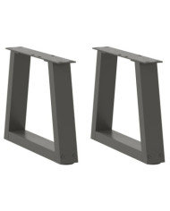 Pieds de table basse en forme de V, 2 pièces, anthracite, 30 x (30-31,3) cm, acier | Mobilier & Déco