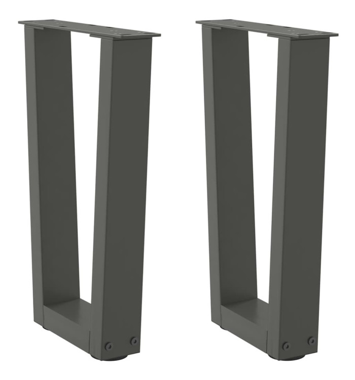 Pieds de table basse en forme de V, 2 pièces, anthracite, 38 x (42-43,3) cm, acier | Mobilier & Déco