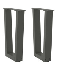Pieds de table basse en forme de V, 2 pièces, anthracite, 38 x (42-43,3) cm, acier | Mobilier & Déco