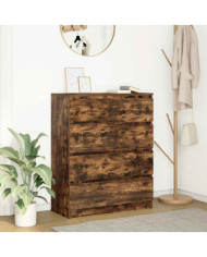 Buffet chêne fumé 80x35x99 cm bois d'ingénierie | Mobilier & Déco