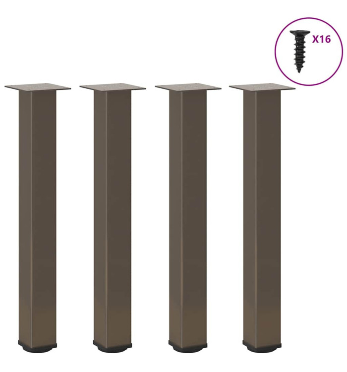 Pieds de table console 4 pièces Acier naturel 72-74 cm Acier | Mobilier & Déco