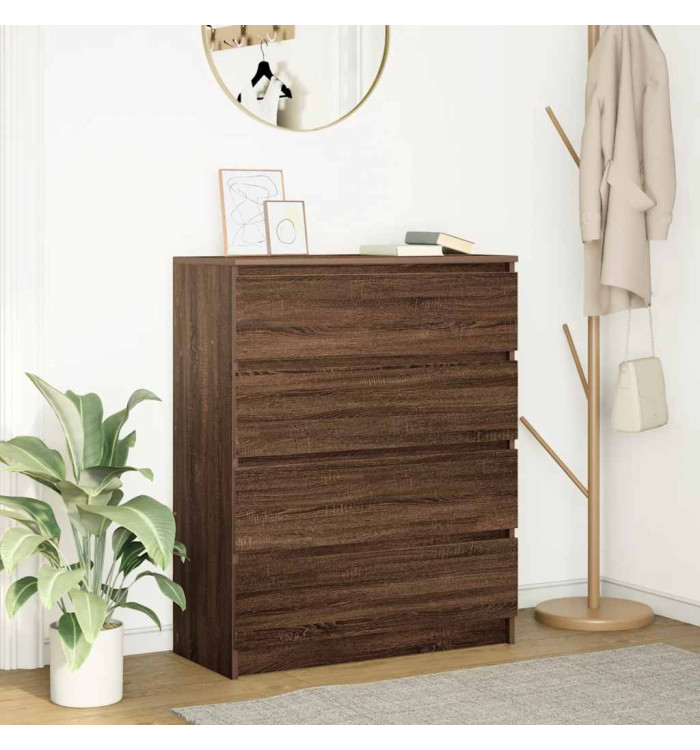Buffet chêne marron 80x35x99 cm bois d'ingénierie | Mobilier & Déco
