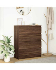 Buffet chêne marron 80x35x99 cm bois d'ingénierie | Mobilier & Déco