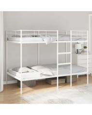Lit superposé sans matelas blanc 100x200 cm acier | Mobilier & Déco