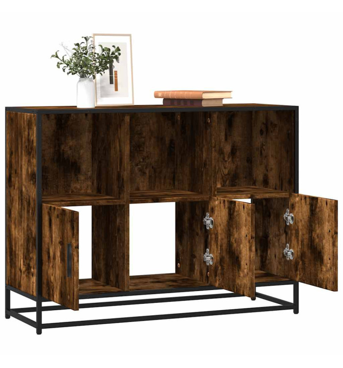 Buffet chêne fumé 100x35x76 cm bois d'ingénierie | Mobilier & Déco