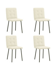 Chaises à manger lot de 4 Crème Velours | Mobilier & Déco