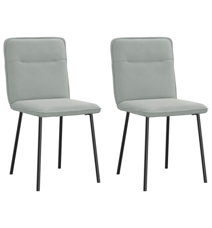 Chaises à manger lot de 2 Gris clair Velours | Mobilier & Déco