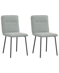 Chaises à manger lot de 2 Gris clair Velours | Mobilier & Déco