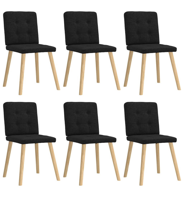 Chaises à manger lot de 6 noir tissu | Mobilier & Déco