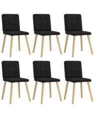 Chaises à manger lot de 6 noir tissu | Mobilier & Déco