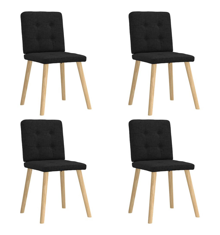 Chaises à manger lot de 4 noir tissu | Mobilier & Déco