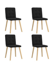 Chaises à manger lot de 4 noir tissu | Mobilier & Déco