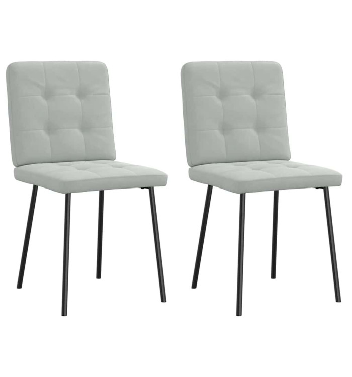 Chaises à manger lot de 2 Gris clair Velours | Mobilier & Déco