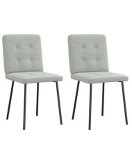 Chaises à manger lot de 2 Gris clair Velours | Mobilier & Déco