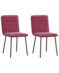 Chaises à manger lot de 2 Rouge bordeaux Velours | Mobilier & Déco