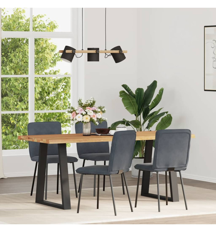 Chaises à manger lot de 4 Gris foncé Velours | Mobilier & Déco