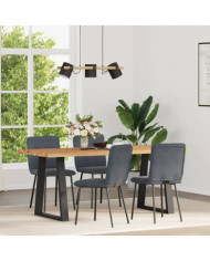 Chaises à manger lot de 4 Gris foncé Velours | Mobilier & Déco