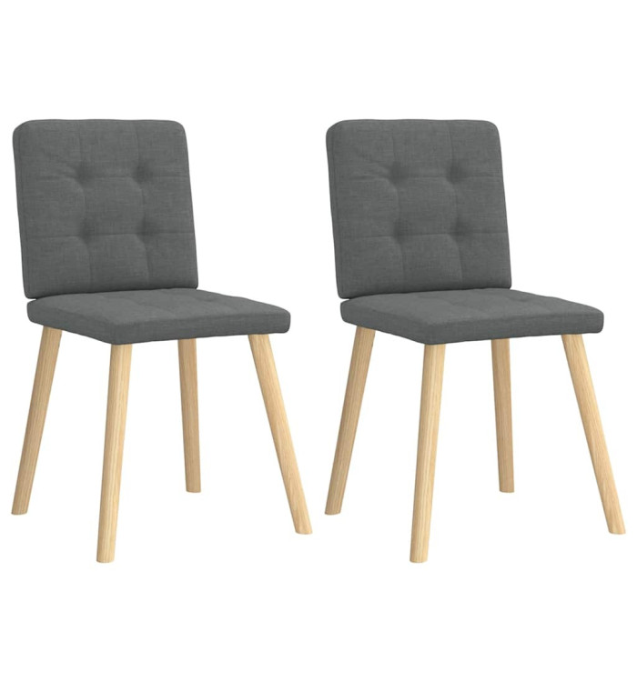 Chaises à manger lot de 2 gris foncé tissu | Mobilier & Déco