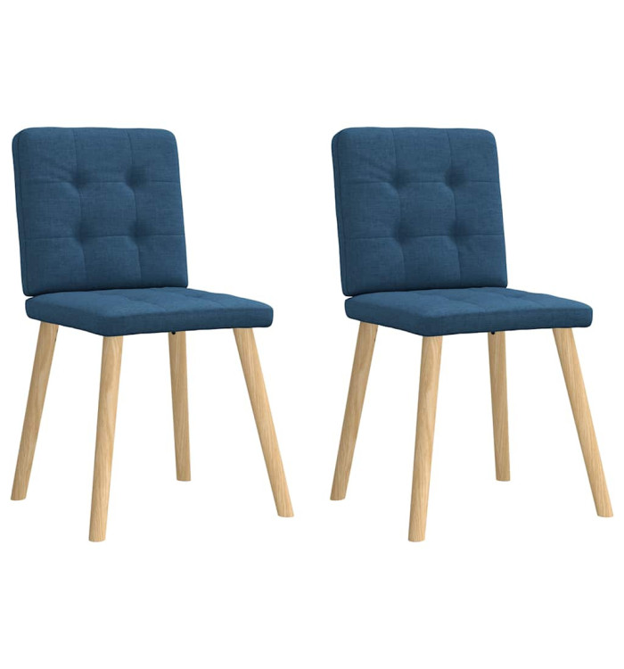 Chaises à manger lot de 2 bleu tissu | Mobilier & Déco