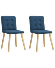 Chaises à manger lot de 2 bleu tissu | Mobilier & Déco
