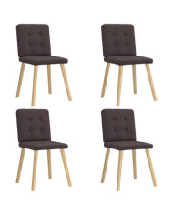Chaises à manger lot de 4 marron foncé tissu | Mobilier & Déco