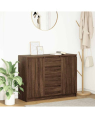 Buffet avec tiroirs chêne brun 100,5x35x76 cm bois d'ingénierie | Mobilier & Déco
