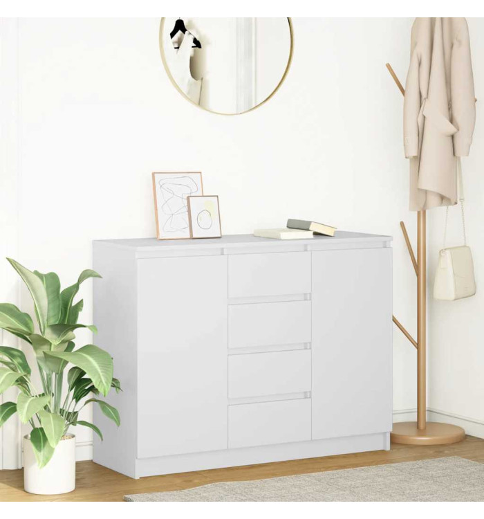 Buffet avec tiroirs blanc 100,5x35x76 cm bois d'ingénierie | Mobilier & Déco