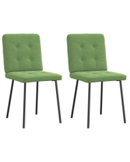 Chaises à manger lot de 2 Vert clair Velours | Mobilier & Déco