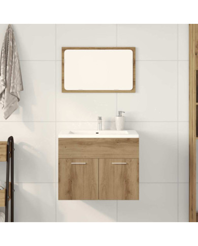 Ensemble de meubles salle de bain 2 pcs bois d'ingénierie | Mobilier & Déco