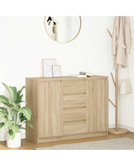 Buffet avec tiroirs chêne sonoma 100,5x35x76 cm bois ingénierie | Mobilier & Déco