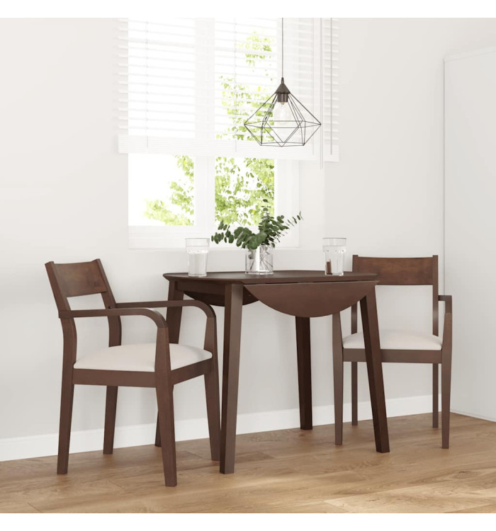 Chaises à manger coussins 2 pcs marron bois massif caoutchouc | Mobilier & Déco