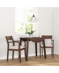 Chaises à manger coussins 2 pcs marron bois massif caoutchouc | Mobilier & Déco