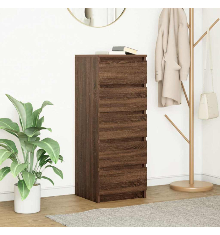 Buffet avec tiroirs chêne marron 37,5x35x99cm bois d'ingénierie | Mobilier & Déco