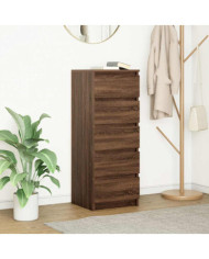 Buffet avec tiroirs chêne marron 37,5x35x99cm bois d'ingénierie | Mobilier & Déco
