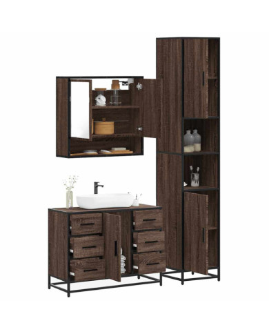 Ensemble de meubles de salle de bain 3 pcs Chêne marron | Mobilier & Déco