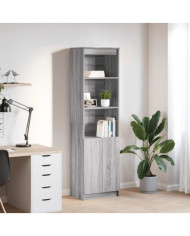 Buffet haut sonoma gris 50x35x180 cm bois d'ingénierie | Mobilier & Déco