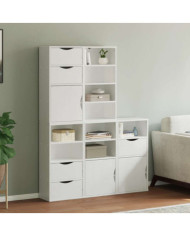 Armoires latérales 5 pcs ODDA blanc 40x24x79 cm bois massif pin | Mobilier & Déco