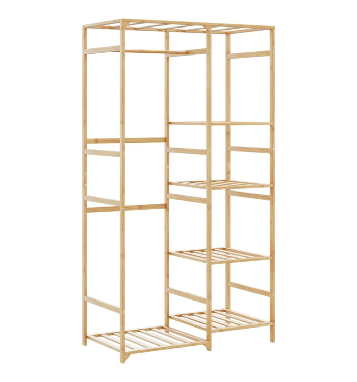 Porte-vêtement avec étagères 100x50x184,5 cm bambou | Mobilier & Déco