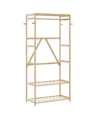 Porte-vêtement avec étagères 80x40x175 cm bambou | Mobilier & Déco