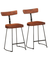 Tabourets de bar lot de 2 49x43x79 cm bois de manguier massif | Mobilier & Déco