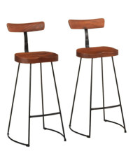 Tabourets de bar lot de 2 49x43x103 cm bois de manguier massif | Mobilier & Déco