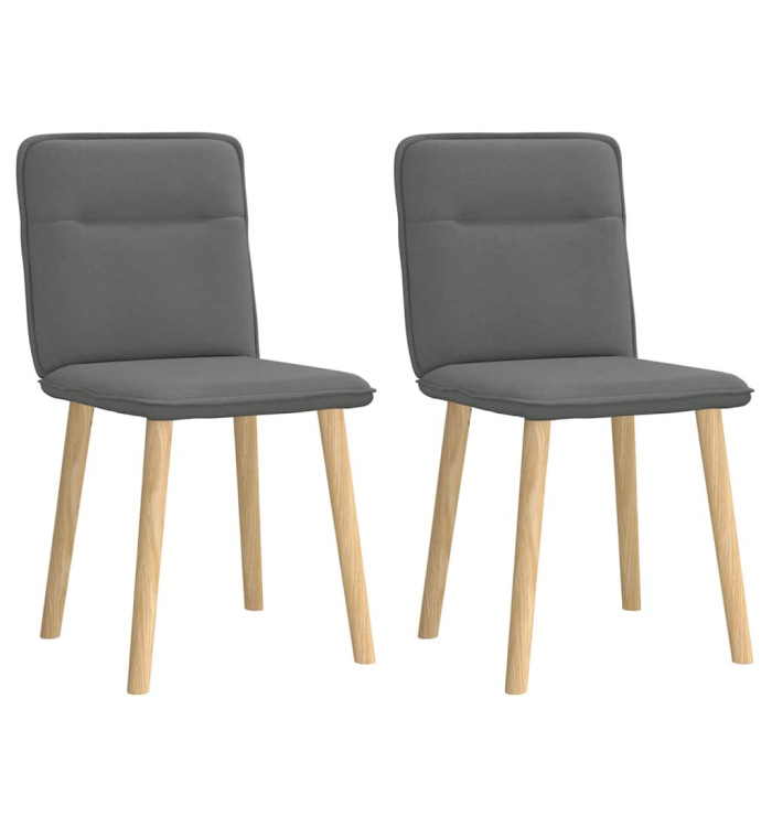 Chaises à manger lot de 2 gris foncé tissu | Mobilier & Déco