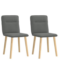 Chaises à manger lot de 2 gris foncé tissu | Mobilier & Déco