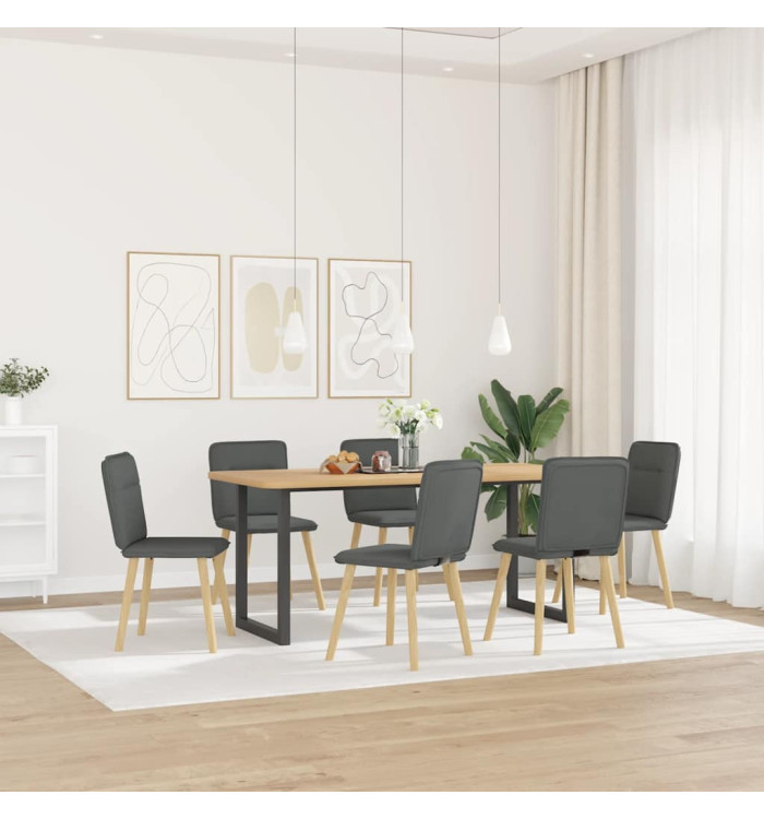 Chaises à manger lot de 6 gris foncé tissu | Mobilier & Déco