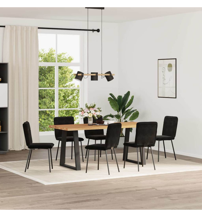 Chaises à manger lot de 6 noir velours | Mobilier & Déco