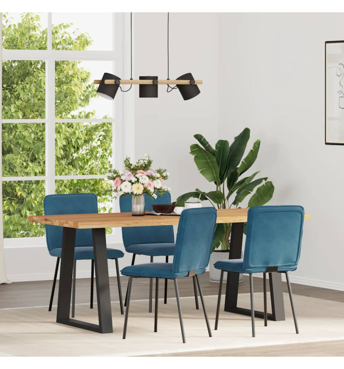Chaises à manger lot de 4 Bleu Velours | Mobilier & Déco