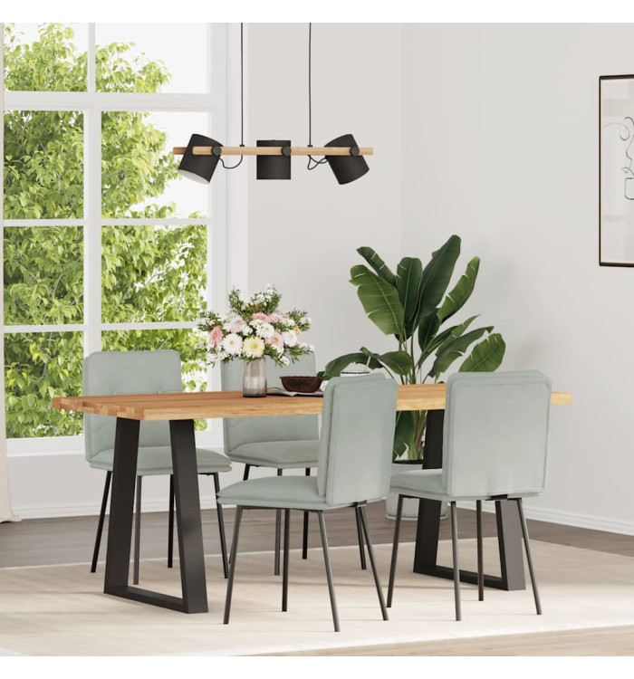Chaises à manger lot de 4 Gris clair Velours | Mobilier & Déco