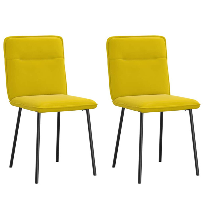 Chaises à manger lot de 2 Jaune Velours | Mobilier & Déco